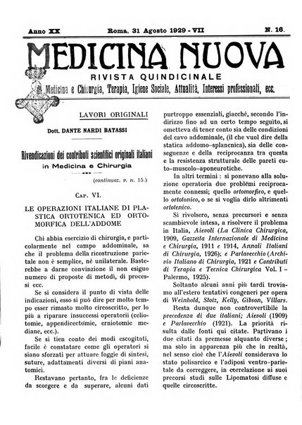 Medicina nuova periodico settimanale di scienze mediche, giurisprudenza sanitaria, medicina sociale e interessi delle classi sanitarie