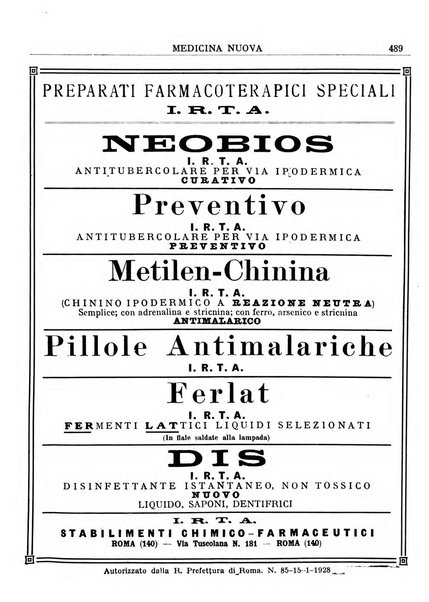 Medicina nuova periodico settimanale di scienze mediche, giurisprudenza sanitaria, medicina sociale e interessi delle classi sanitarie