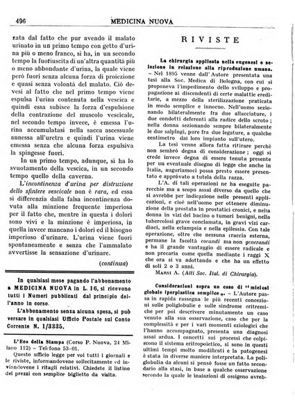 Medicina nuova periodico settimanale di scienze mediche, giurisprudenza sanitaria, medicina sociale e interessi delle classi sanitarie