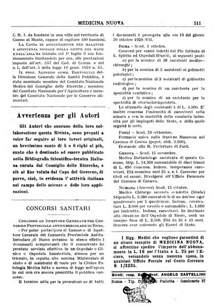 Medicina nuova periodico settimanale di scienze mediche, giurisprudenza sanitaria, medicina sociale e interessi delle classi sanitarie