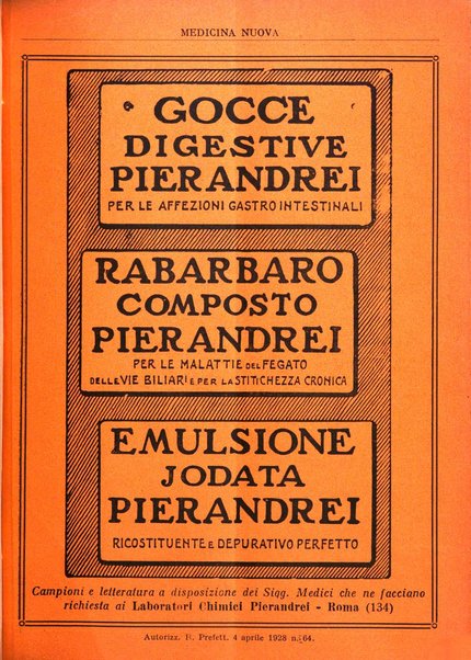 Medicina nuova periodico settimanale di scienze mediche, giurisprudenza sanitaria, medicina sociale e interessi delle classi sanitarie