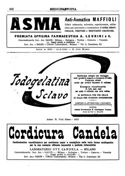 Medicina nuova periodico settimanale di scienze mediche, giurisprudenza sanitaria, medicina sociale e interessi delle classi sanitarie