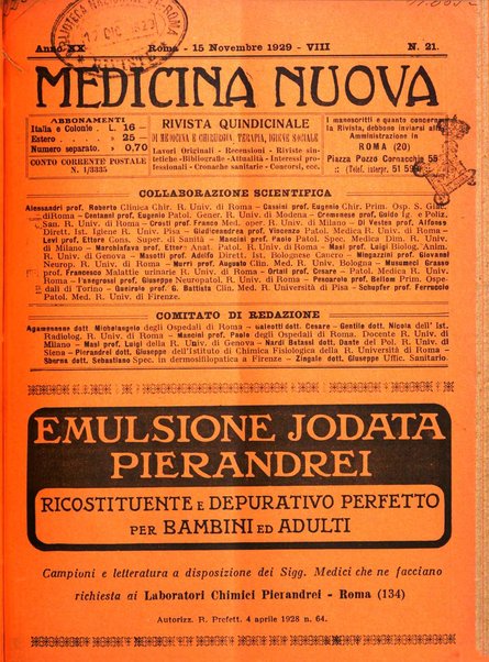 Medicina nuova periodico settimanale di scienze mediche, giurisprudenza sanitaria, medicina sociale e interessi delle classi sanitarie