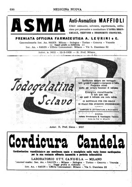 Medicina nuova periodico settimanale di scienze mediche, giurisprudenza sanitaria, medicina sociale e interessi delle classi sanitarie