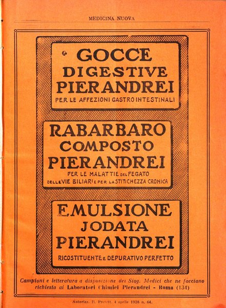 Medicina nuova periodico settimanale di scienze mediche, giurisprudenza sanitaria, medicina sociale e interessi delle classi sanitarie