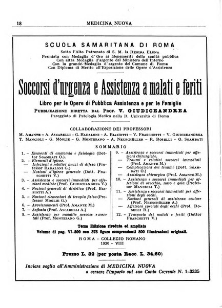 Medicina nuova periodico settimanale di scienze mediche, giurisprudenza sanitaria, medicina sociale e interessi delle classi sanitarie