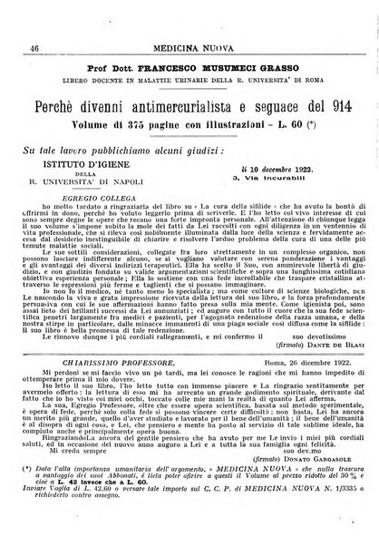 Medicina nuova periodico settimanale di scienze mediche, giurisprudenza sanitaria, medicina sociale e interessi delle classi sanitarie