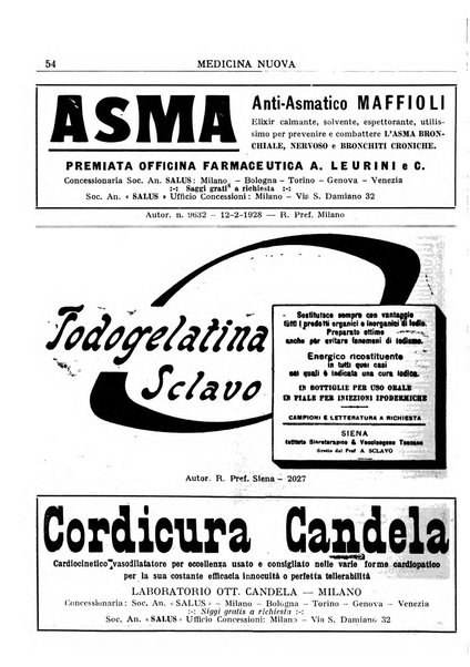 Medicina nuova periodico settimanale di scienze mediche, giurisprudenza sanitaria, medicina sociale e interessi delle classi sanitarie