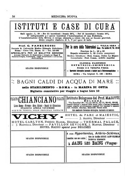 Medicina nuova periodico settimanale di scienze mediche, giurisprudenza sanitaria, medicina sociale e interessi delle classi sanitarie