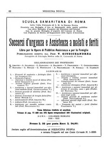 Medicina nuova periodico settimanale di scienze mediche, giurisprudenza sanitaria, medicina sociale e interessi delle classi sanitarie