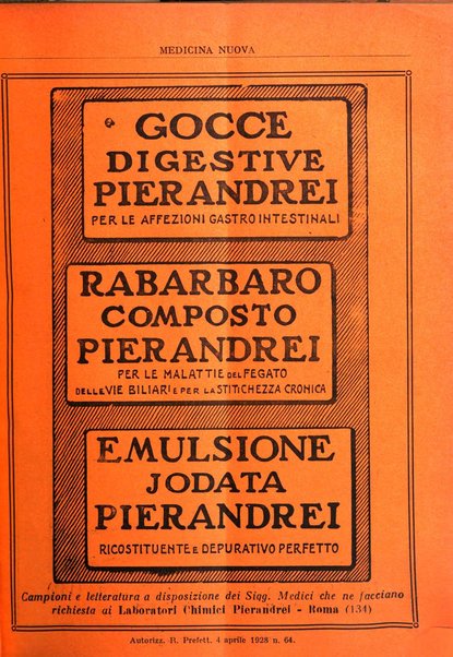 Medicina nuova periodico settimanale di scienze mediche, giurisprudenza sanitaria, medicina sociale e interessi delle classi sanitarie