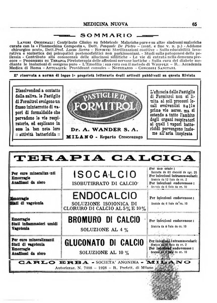 Medicina nuova periodico settimanale di scienze mediche, giurisprudenza sanitaria, medicina sociale e interessi delle classi sanitarie