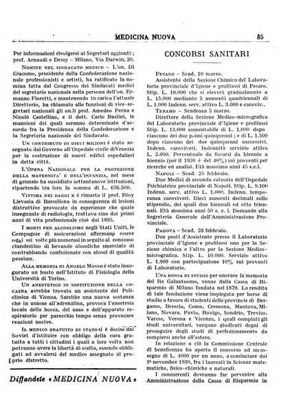 Medicina nuova periodico settimanale di scienze mediche, giurisprudenza sanitaria, medicina sociale e interessi delle classi sanitarie