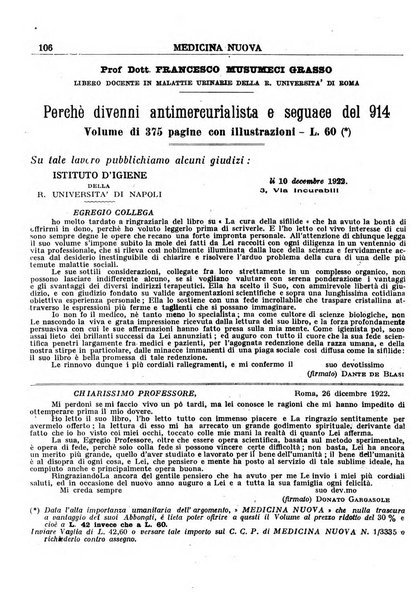 Medicina nuova periodico settimanale di scienze mediche, giurisprudenza sanitaria, medicina sociale e interessi delle classi sanitarie