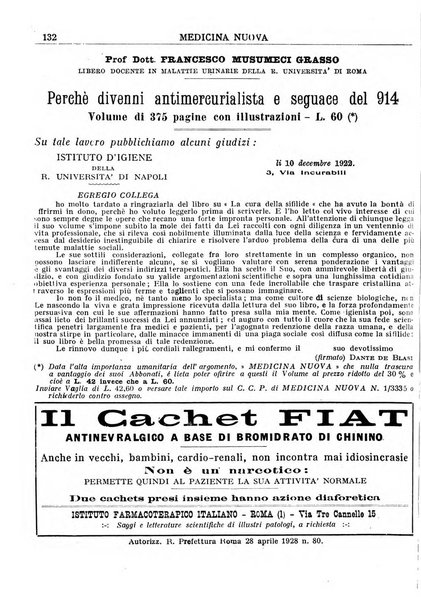 Medicina nuova periodico settimanale di scienze mediche, giurisprudenza sanitaria, medicina sociale e interessi delle classi sanitarie