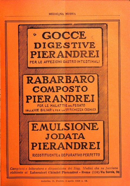 Medicina nuova periodico settimanale di scienze mediche, giurisprudenza sanitaria, medicina sociale e interessi delle classi sanitarie