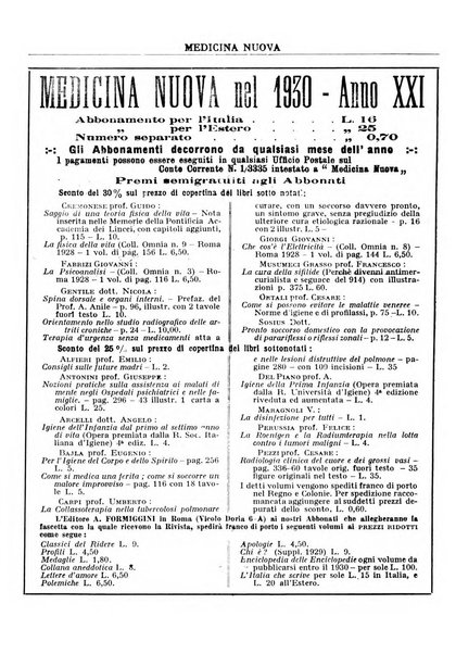 Medicina nuova periodico settimanale di scienze mediche, giurisprudenza sanitaria, medicina sociale e interessi delle classi sanitarie