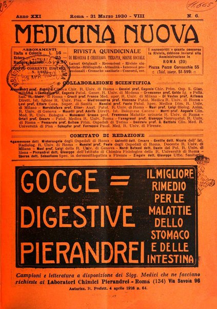 Medicina nuova periodico settimanale di scienze mediche, giurisprudenza sanitaria, medicina sociale e interessi delle classi sanitarie