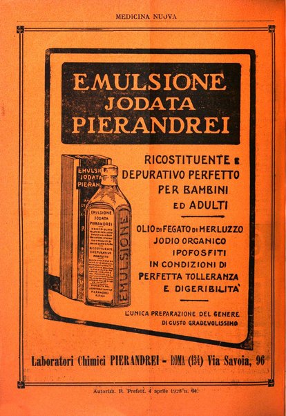 Medicina nuova periodico settimanale di scienze mediche, giurisprudenza sanitaria, medicina sociale e interessi delle classi sanitarie