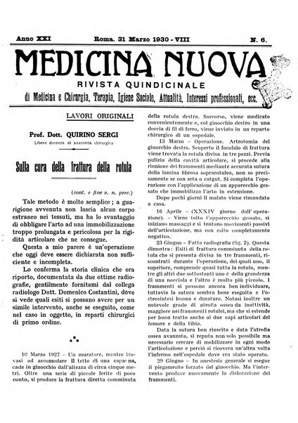 Medicina nuova periodico settimanale di scienze mediche, giurisprudenza sanitaria, medicina sociale e interessi delle classi sanitarie