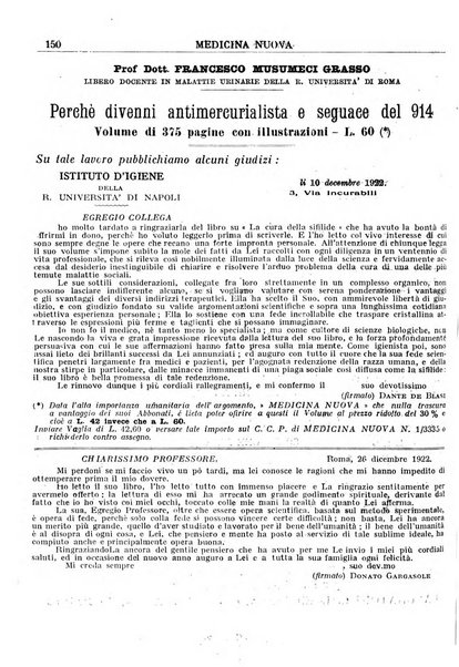 Medicina nuova periodico settimanale di scienze mediche, giurisprudenza sanitaria, medicina sociale e interessi delle classi sanitarie