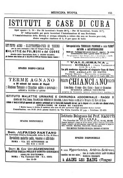 Medicina nuova periodico settimanale di scienze mediche, giurisprudenza sanitaria, medicina sociale e interessi delle classi sanitarie