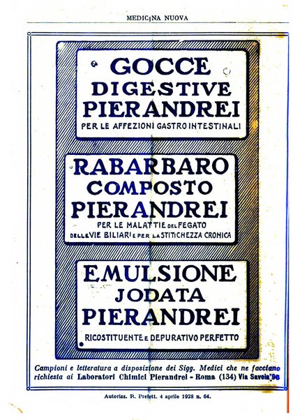 Medicina nuova periodico settimanale di scienze mediche, giurisprudenza sanitaria, medicina sociale e interessi delle classi sanitarie