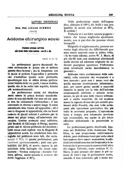 Medicina nuova periodico settimanale di scienze mediche, giurisprudenza sanitaria, medicina sociale e interessi delle classi sanitarie