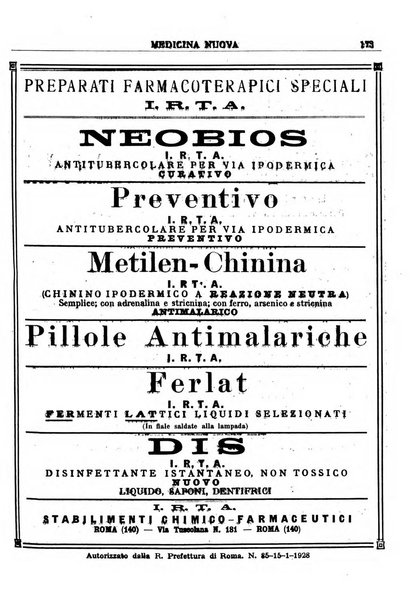 Medicina nuova periodico settimanale di scienze mediche, giurisprudenza sanitaria, medicina sociale e interessi delle classi sanitarie