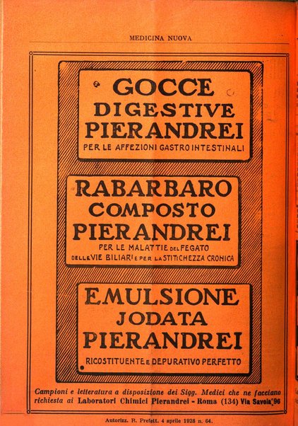 Medicina nuova periodico settimanale di scienze mediche, giurisprudenza sanitaria, medicina sociale e interessi delle classi sanitarie