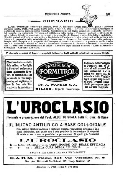 Medicina nuova periodico settimanale di scienze mediche, giurisprudenza sanitaria, medicina sociale e interessi delle classi sanitarie