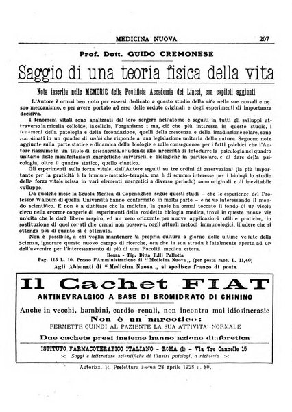 Medicina nuova periodico settimanale di scienze mediche, giurisprudenza sanitaria, medicina sociale e interessi delle classi sanitarie