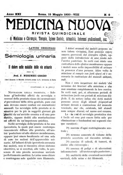 Medicina nuova periodico settimanale di scienze mediche, giurisprudenza sanitaria, medicina sociale e interessi delle classi sanitarie