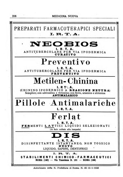 Medicina nuova periodico settimanale di scienze mediche, giurisprudenza sanitaria, medicina sociale e interessi delle classi sanitarie