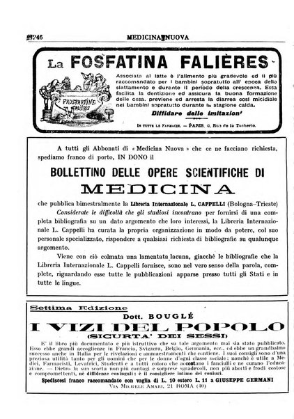 Medicina nuova periodico settimanale di scienze mediche, giurisprudenza sanitaria, medicina sociale e interessi delle classi sanitarie