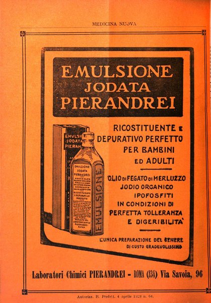 Medicina nuova periodico settimanale di scienze mediche, giurisprudenza sanitaria, medicina sociale e interessi delle classi sanitarie