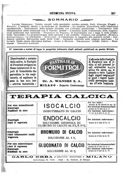 Medicina nuova periodico settimanale di scienze mediche, giurisprudenza sanitaria, medicina sociale e interessi delle classi sanitarie