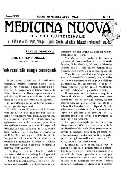 Medicina nuova periodico settimanale di scienze mediche, giurisprudenza sanitaria, medicina sociale e interessi delle classi sanitarie