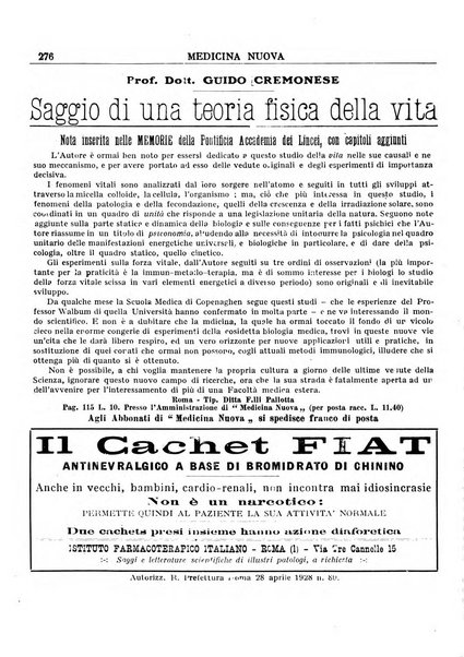 Medicina nuova periodico settimanale di scienze mediche, giurisprudenza sanitaria, medicina sociale e interessi delle classi sanitarie