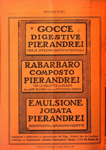 Medicina nuova periodico settimanale di scienze mediche, giurisprudenza sanitaria, medicina sociale e interessi delle classi sanitarie