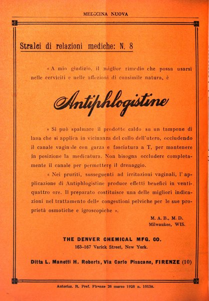 Medicina nuova periodico settimanale di scienze mediche, giurisprudenza sanitaria, medicina sociale e interessi delle classi sanitarie