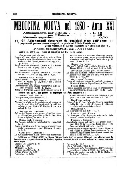 Medicina nuova periodico settimanale di scienze mediche, giurisprudenza sanitaria, medicina sociale e interessi delle classi sanitarie