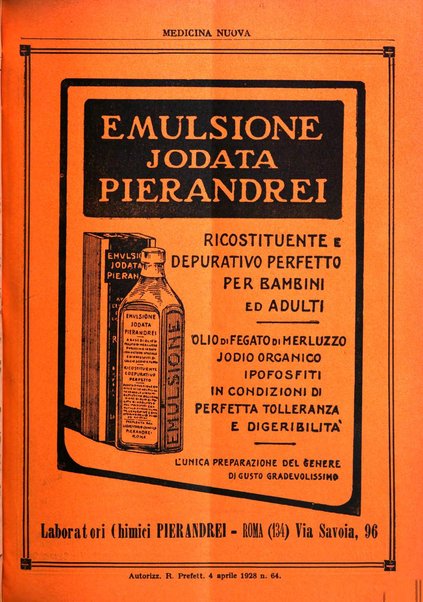 Medicina nuova periodico settimanale di scienze mediche, giurisprudenza sanitaria, medicina sociale e interessi delle classi sanitarie