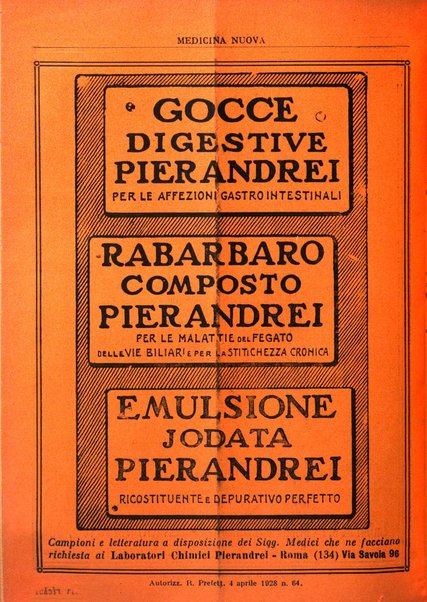 Medicina nuova periodico settimanale di scienze mediche, giurisprudenza sanitaria, medicina sociale e interessi delle classi sanitarie