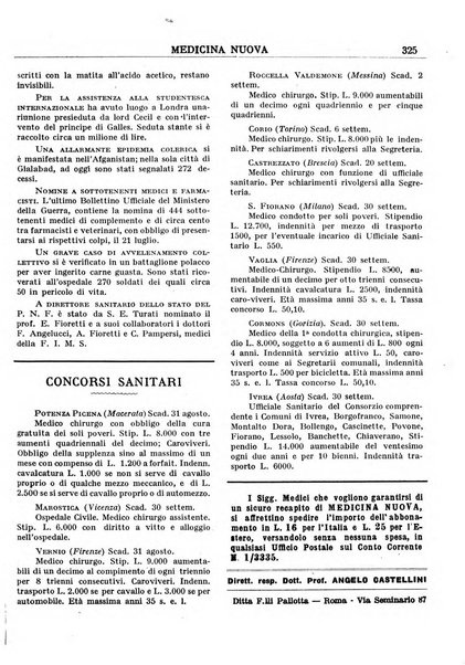 Medicina nuova periodico settimanale di scienze mediche, giurisprudenza sanitaria, medicina sociale e interessi delle classi sanitarie