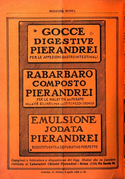 Medicina nuova periodico settimanale di scienze mediche, giurisprudenza sanitaria, medicina sociale e interessi delle classi sanitarie