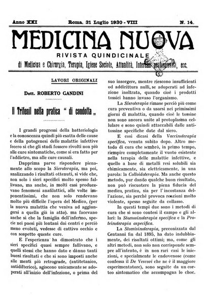 Medicina nuova periodico settimanale di scienze mediche, giurisprudenza sanitaria, medicina sociale e interessi delle classi sanitarie