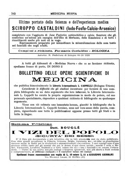 Medicina nuova periodico settimanale di scienze mediche, giurisprudenza sanitaria, medicina sociale e interessi delle classi sanitarie