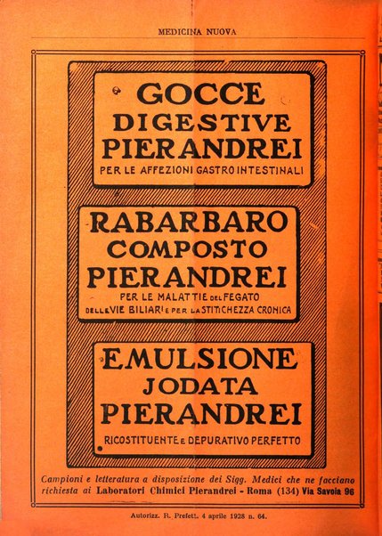 Medicina nuova periodico settimanale di scienze mediche, giurisprudenza sanitaria, medicina sociale e interessi delle classi sanitarie