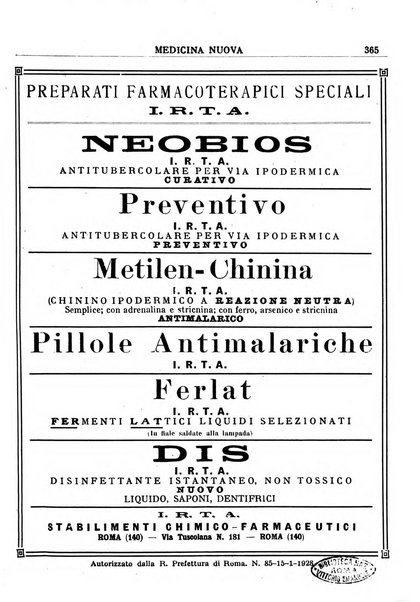 Medicina nuova periodico settimanale di scienze mediche, giurisprudenza sanitaria, medicina sociale e interessi delle classi sanitarie